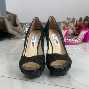 Jimmy Choo Luna Dahlia navy glitter size 40.5